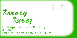 karoly kurcz business card